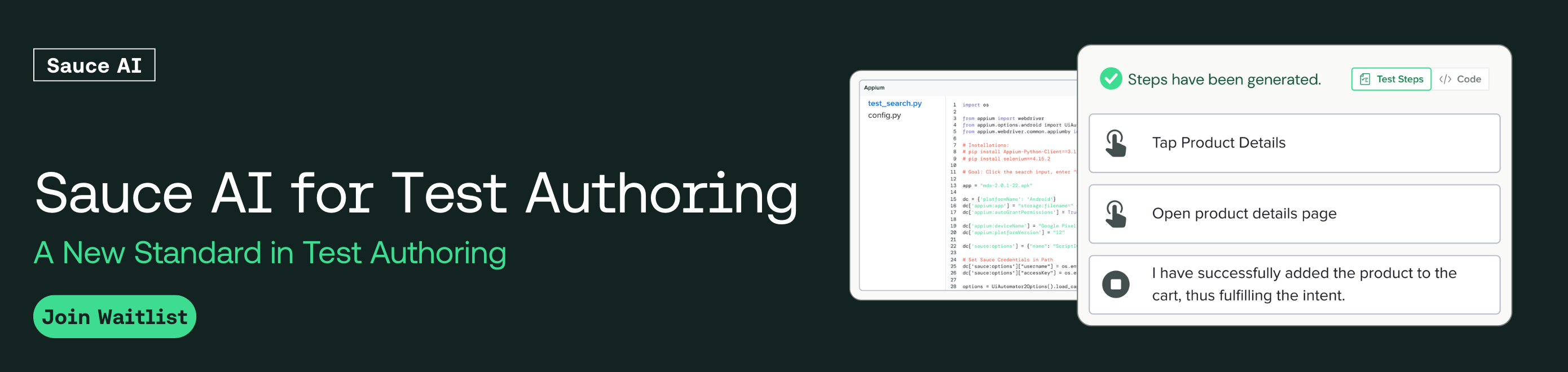 Sauce AI for Test Authoring